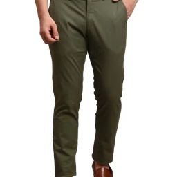 ColorPlus Green  Slim Fit Printed Trousers-image-0
