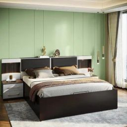 Godrej Interio Upmods Electra Engineered Wood Queen Hydraulic Bed - Cinnamon & Cream-image-76
