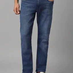 Louis Philippe Navy Cotton Slim Fit Jeans-picture-48