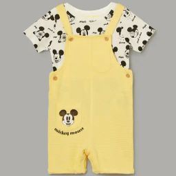 Juniors by Lifestyle Boys Yellow Cotton Printed Dungaree Set-image-23