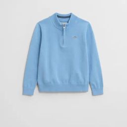 Gant Boys Blue Cotton Solid Sweater-image-9