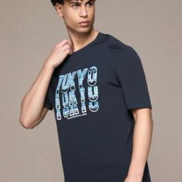 Vimal Jonney Navy Blue Regular Fit Printed T-Shirt-picture-39