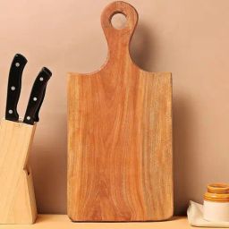 ?Borosil ?Brown Neem Wood Dice Chopping Board (17 mm)-17