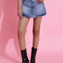 Belliskey Light Blue Plain Skirt-image-11