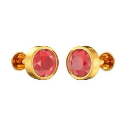 Joyalukkas 22k (916) Crimson Glow Gold Stud Earrings For Women-image-58