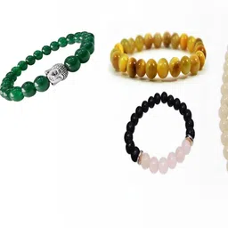 Divine souvenirs Unisex Set Of 3 Artificial Beaded Elasticated Bracelets-43