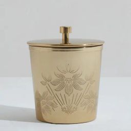 Westside Home Dull Gold Damask Design Metal Jar-Small-image-14