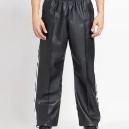 Adidas Originals Black Loose Fit Striped Sports Trackpants-picture-16