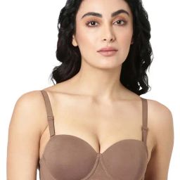 BLOSSOM Brown Medium Coverage Demi Cup Bra-picture-12