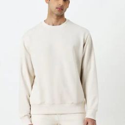 WES Casuals by Westside Light Beige Relaxed-Fit Cotton Blend Sweatshirt-picture-29