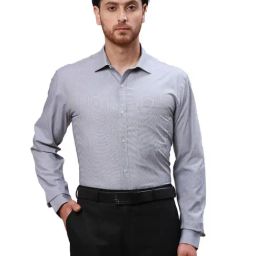 Park Avenue Grey Cotton Slim Fit Shirt-picture-35