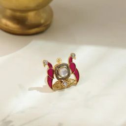 Curio Cottage Twin Pink Peacock Ring-image-69