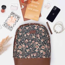 ZOUK Dome Daypack Blue Printed Mini Backpack-image-80