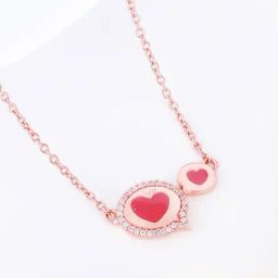 GIVA Love is Everywhere 92.5 Sterling Silver Enamel Special Message Rose Gold Necklace-image-35