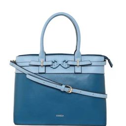 Esbeda Blue PU Solid Handbag-image-37