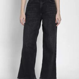 American Eagle Black Cotton Flare Fit Jeans-picture-7