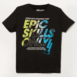 Fame Forever by Lifestyle Boys Typography Printed Round Neck Pure Cotton T-shirt-image-47