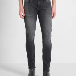 Antony Morato Black Cotton Blend Tapered Fit Solid Jeans-picture-47