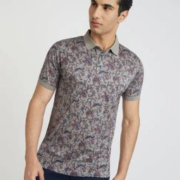 Colorplus Green Regular Fit Printed Polo T-Shirt-image-69