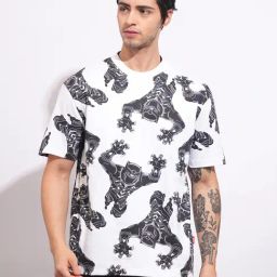 Being Human White Cotton Regular Fit Printed T-Shirt-image-71