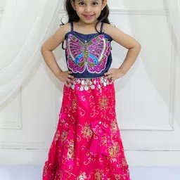 Twisha Girls Embellished Top with Skirt-image-10