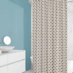 ArtzFolio Off White & Black Printed Waterproof Shower Curtain-image-62