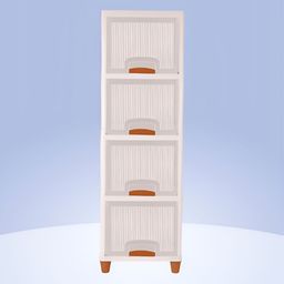 Aura Set of 2 Transparent 8 Units Modular Cabinet Storage 4 + 4 Foldable Drawer Organiser image 3