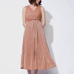 Vero Moda Peach Textured Midi Dress-picture-1