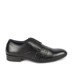 Fausto Men's Black Derby Shoes-image-93