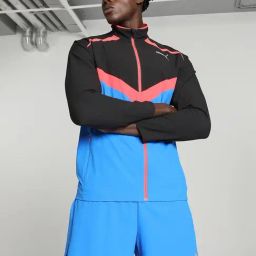 Puma Black Regular Fit Colour Block Sports Jacket-image-102