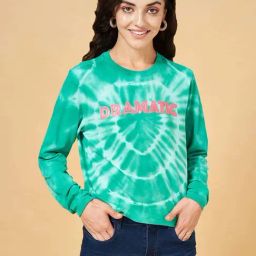 People by Pantaloons Green Cotton Printed Sweatshirt-image-45