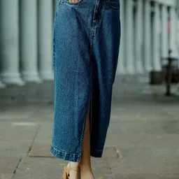 SALT ATTIRE Pure Cotton Straight Midi Skirts-image-45
