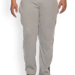 Melon by PlusS Light Grey Cotton Regular Fit Plus Size Trackpants-image-26