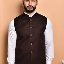 PRINTINDIA Men Mandarin Collar Woven Nehru Jacket-picture-33