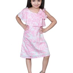 EthIndia Floral Print One Shoulder Fit & Flare Dress-image-61