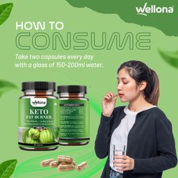 Wellona Keto Fat Burner 90 Capsules 1000MG, Weight Loss Supplement With Garcinia Cambogia, Green Coffee Beans Green Tea Extract Metabolism Booster, Fat Burner For Men & Women (Pack of 1) image 4