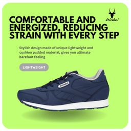 hirolas Combo of Running Shoes Sneakers with Memory Foam Insole + Ankle Length Cotton Socks Set of 3 Pair for Men Combo kit image 3