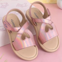 Babyoye Party Wear Sandal With Velcro Closure Solid- Pink-image-82