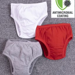 COCOON ORGANICS Pack Of 3 Solid Briefs - White Grey & Red-image-98