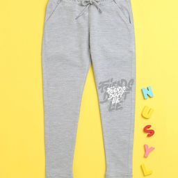 NUSYL Friends Don't Lie Placement Printed Unisex Track Pants - Grey-15