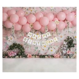Bubble Trouble Pastel Pink Balloon Happy Birthday Decoration Kit Pink Pack of 53-35
