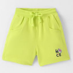 Doreme Single Jersey Knit Shorts With Floral Print - Neon Yellow-picture-20