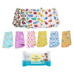 SuperBottoms  9 Padded Underwear + Xtrahydrating Wipes-40 Pack|3X Thicker Premium Wet Wipes|98% Pure Water|Potty Training Pants|3-Layers Of Padding&Superdryfeel Layer|Pull-Up Style-Size 1 (1y - 2y)-image-51