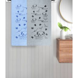 FABINALIV Set of 2 Multicolor Cartoon 300 GSM Cotton Kids Bath Towels (115X60 cm)-image-55