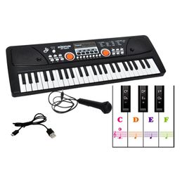 House of kids 49 Keys Piano Keyboard Electronic Organ Multi Function Portable with Microphone & USB cable - Black-image-85