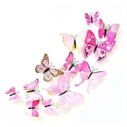 JAAMSO ROYALS Light Pink 3D Butterflies Home Décor 12 Pieces Butterfly Sticker Sheet 16 cm-image-99