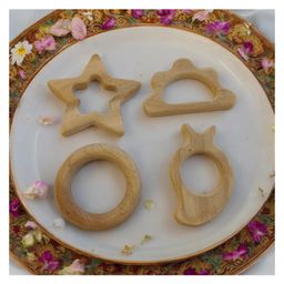 neemtoys Gum Strengthening Neem WoodenBaby Teethers - Star, Cloud, Ring & Mango Shapes-17