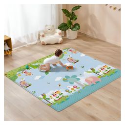 Elecart Double-Sided Foldable Baby Play MatNon-Toxic, Waterproof, Extra Large Foam Mat for Crawling, Learning, and PlayThick, Soft, and Portable for Toddlers (Forest Animal Theme)-4