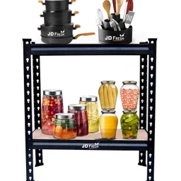 JD FRESH 2 Tier Adjustable Iron Boltless Shelves -Black-picture-34