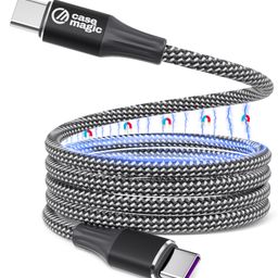 case-magic 65W Type C to Type C Cable, PD Fast Charging Magnetic Coiled Cable - Grey-24